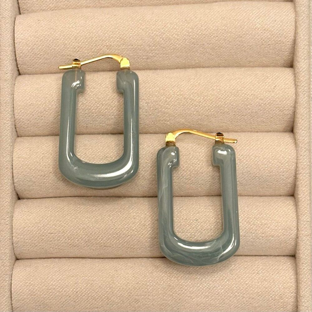 J.Crew | Acetate Hoop Earrings | Sage